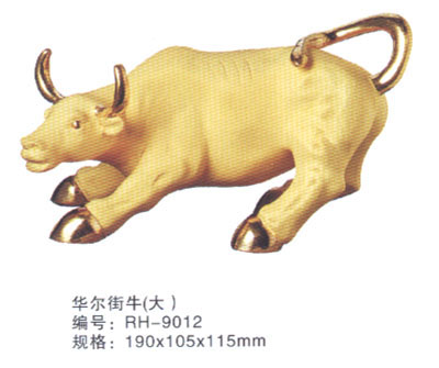 絨沙金工藝品 華爾街牛（大中小）