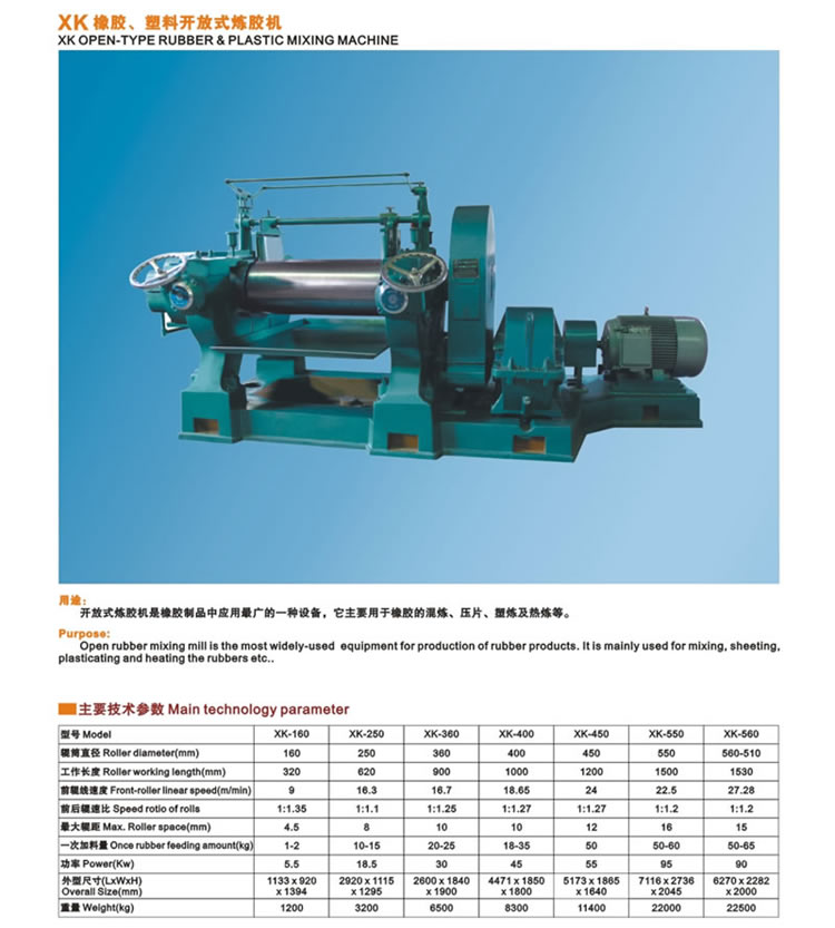 橡膠、塑料開放式煉膠機