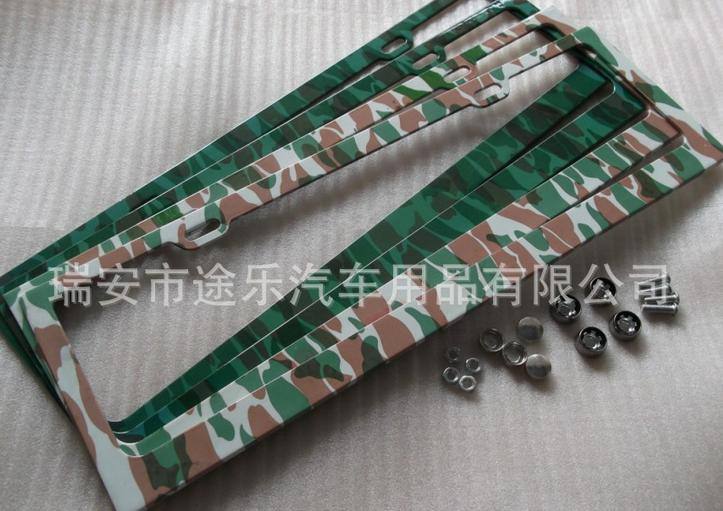 性迷彩綠圖案水轉印車牌架 車牌框照