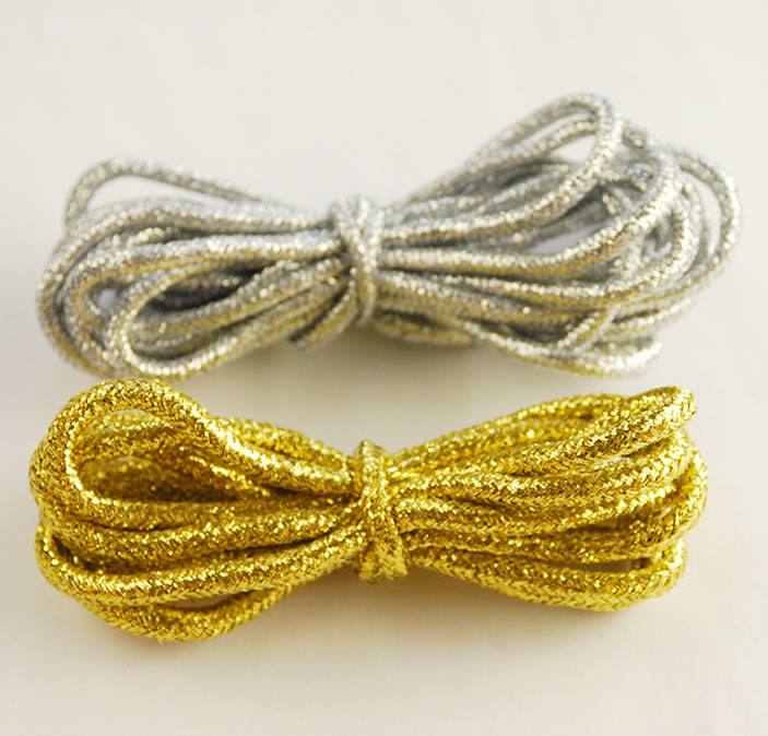 直銷運動鞋帶 新潮時尚百搭金銀絲圓帶廠家批發
