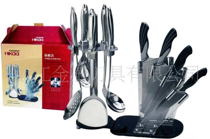 供應內貿廚房刀十件套，4CR13鋼材，頂級廚房配置