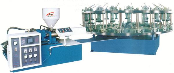 DX-998/12-24旋轉(zhuǎn)式半自動單色預塑發(fā)泡鞋類射出成型機