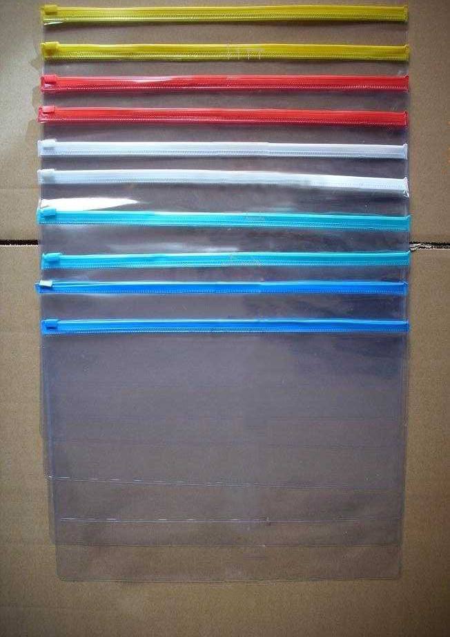 廠家供應(yīng)透明軟性拉鏈?zhǔn)絧vc袋 文件袋 資料袋PVC交頻燙壓袋子