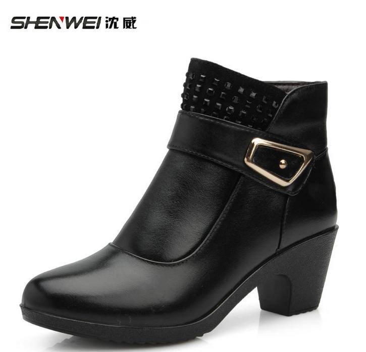 沈威2014冬新款中跟馬丁靴 