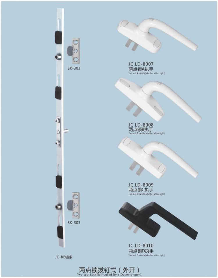 兩點鎖拔釘式（外開）