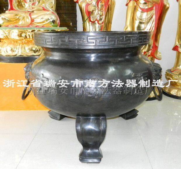 古銅圓形平口銅香爐