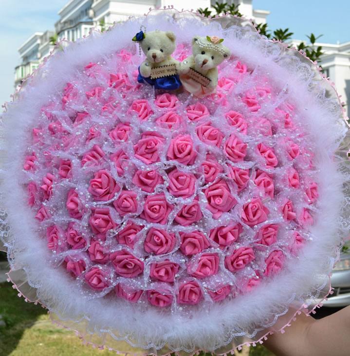 99只 圣誕禮品 婚慶禮品 用品 卡通花束 情侶生日禮品加盟D46