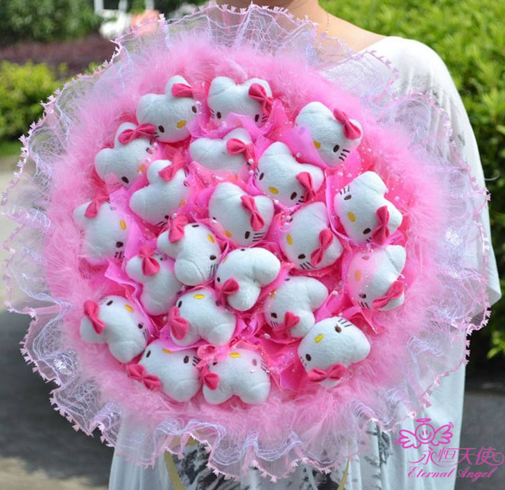 情人節新奇特18只貓花束 免費加盟 婚慶用品 創意禮品 批發D11