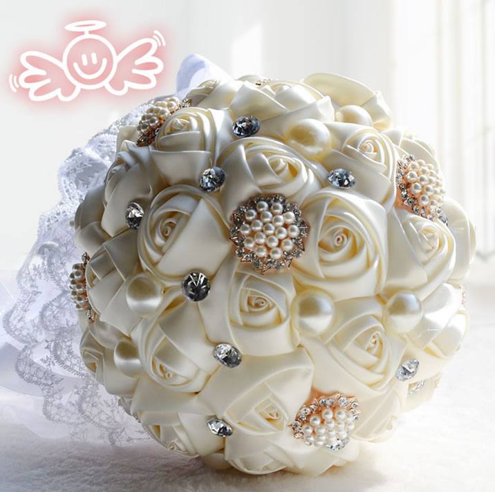 新款浪漫 高檔新娘手捧花 婚慶裝飾用品 創(chuàng)意禮品 結(jié)婚禮物 D187