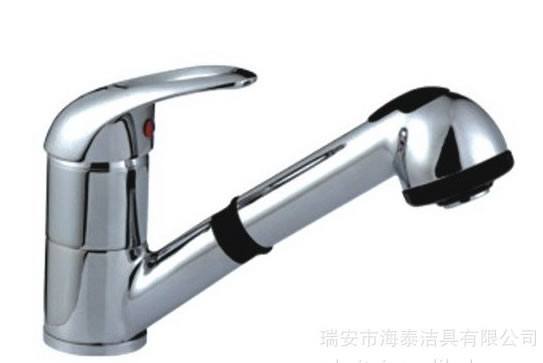 專業廠家生產全銅可抽拉廚房水龍頭 廚房可抽拉可旋轉菜盤水龍頭