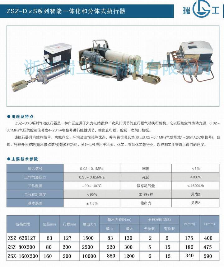 ZSZ-DXS系列智能式二次風氣動執(zhí)行器