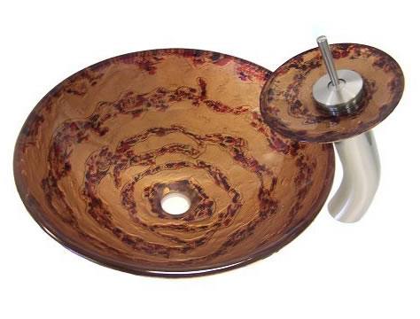 玻璃洗手盆、玻璃手繪盆、洗面盆、玻璃臺上盆/ 盥洗盆，藝術盆