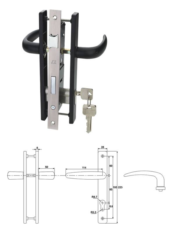 NMS002 大圓柄平開門鎖