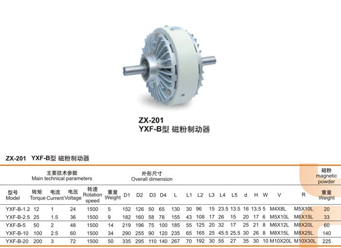 ZX-201型 磁粉離合器/制動器