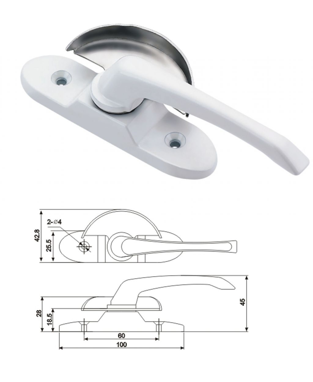 可調(diào)豪華月牙鎖長(zhǎng)柄（大半圓）