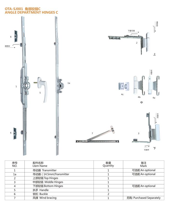 OTA-SJ001 角部鉸鏈C 門窗配件