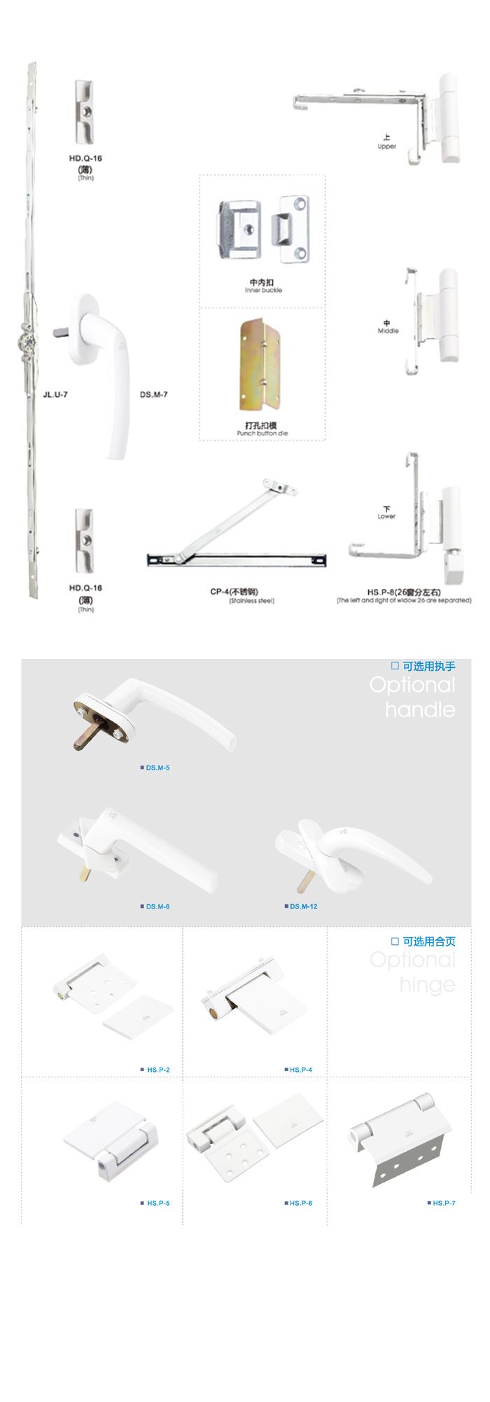 內(nèi)開U槽傳動組合配件 門窗板配件