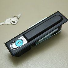 MS818黑色機械門鎖 機械箱配電柜門鎖 電器開關(guān)柜門鎖