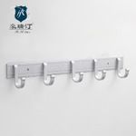 太空鋁5鉤掛衣鉤、衣服掛鉤 不可活動、固定排鉤