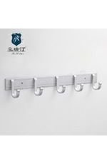 太空鋁5鉤掛衣鉤、衣服掛鉤 不可活動、固定排鉤