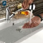 全銅廚房水槽菜盆抽拉龍頭面盆冷熱抽拉龍頭臺上盆龍頭