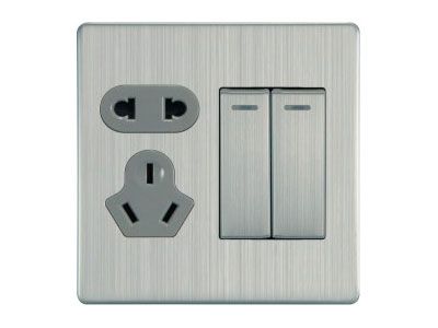 86-C2-014 二位單/雙控帶二、三極插座