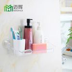 浴室收納置物架防水強力吸盤浴室收納架透明持久吸盤置物架
