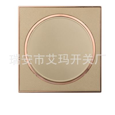 墻壁開(kāi)關(guān)插座香檳金圓形豪華86型一開(kāi)單控