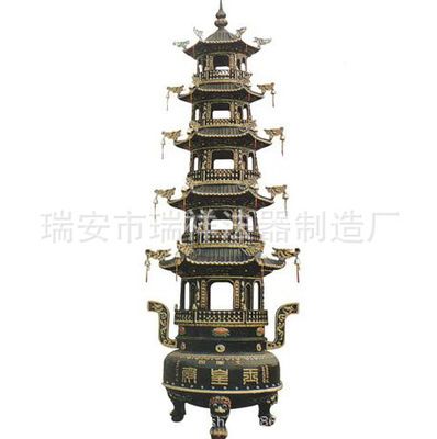 五層鐵寶鼎 鑄鐵長(zhǎng)方香爐 