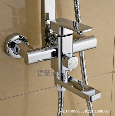 全銅多功能四方淋浴花灑套裝水龍頭 冷熱混水閥