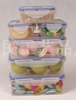 方形保鮮盒六件套 保鮮飯盒 儲(chǔ)物盒 保鮮碗 保鮮盒