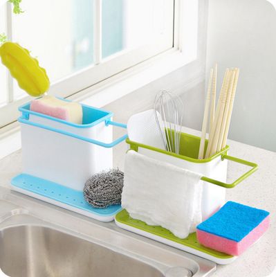 多功能廚房瀝水收納架 可掛抹布放筷子 洗漱用具置物架