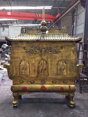 燒紙爐 長(zhǎng)方形龍柱香爐 帶蓋插香香爐