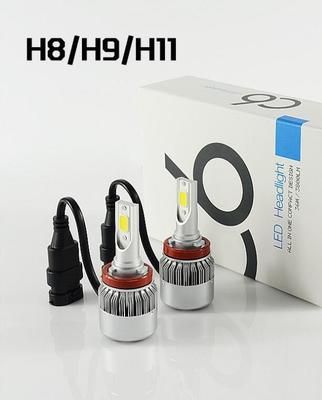 C6款大燈 H8H9H11 大功率30W LED車燈 帶風扇