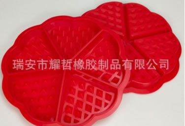 硅膠五連心形花形華夫餅模烘焙用具硅膠廚房用具甜品模具