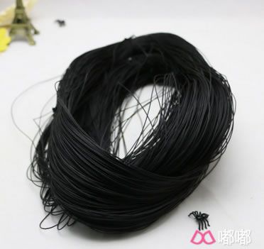 12股 手機繩 包芯繩滌綸魚絲線小細繩 吊牌繩子 黑色魚絲芯細繩