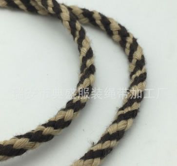 4mm8股彩色深棕色空芯滌棉圓繩化纖實(shí)芯褲頭圓腰繩帽圓抽繩