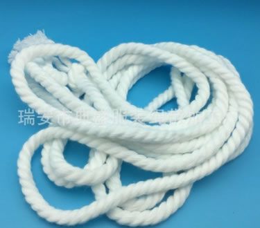5MM滌棉化纖白色三股繩環(huán)保褲腰繩帽抽繩束口繩高檔服裝輔料