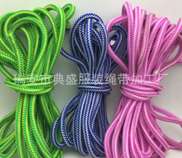 7MM粗丙綸PP螺紋包心無紡布兩色雙色成人兒童健身比賽彩色跳繩