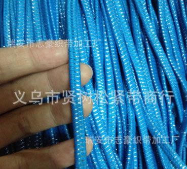 國產5MM加銀絲扁松緊帶飾品DIY配件頭飾寬橡皮筋松緊繩