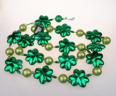 1.8M愛爾蘭節裝飾三葉草花環 塑料電鍍三葉草