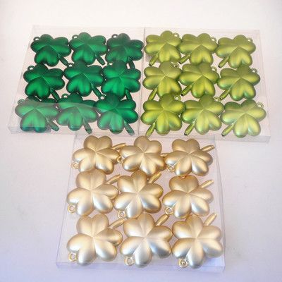 愛爾蘭節(jié)裝飾三葉草 塑料電鍍?nèi)~草