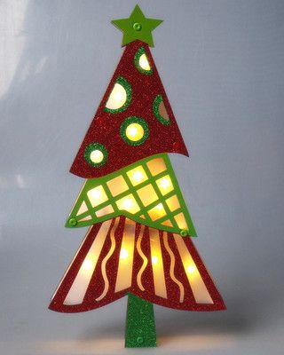 圣誕燈飾 LED圣誕樹 圣誕樹紙質(zhì)掛件帶燈