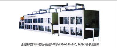 全封閉 無污染 8槽流水線 底部振 平移式 超聲波清洗機