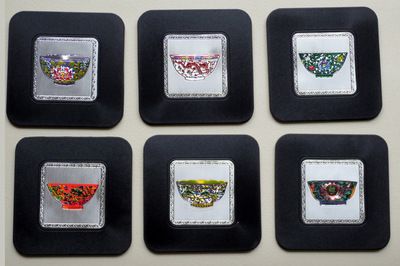 古典瓷器 鐳射浮雕杯墊 隔熱墊 家居餐廳日用小禮品