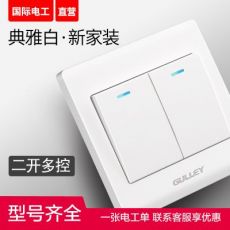 86型家裝雅白二開(kāi)多控兩開(kāi)三控3控墻壁開(kāi)關(guān)插座
