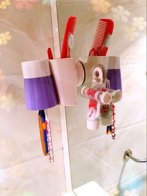 洗漱用品 糖果色粘貼式牙刷架 洗簌套裝 吸盤式創(chuàng)意牙膏牙刷架