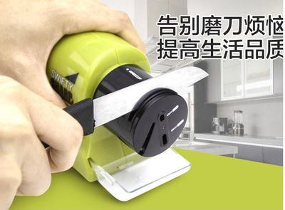 廚房電動磨刀器 多功能快速磨刀石砂輪機 磨剪刀菜刀工具 249g