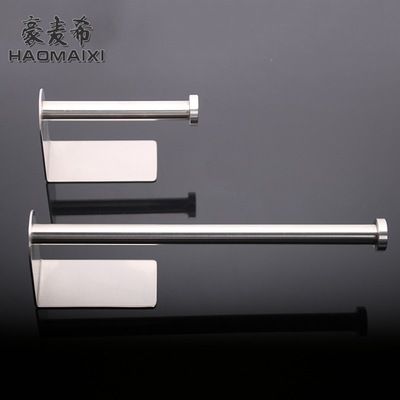 免打孔簡約無痕貼紙巾架 廚衛紙架免釘掛壁卷紙架 擦手巾單桿架