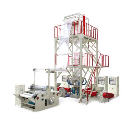  三層共擠機(jī)頭旋轉(zhuǎn)吹膜機(jī)組